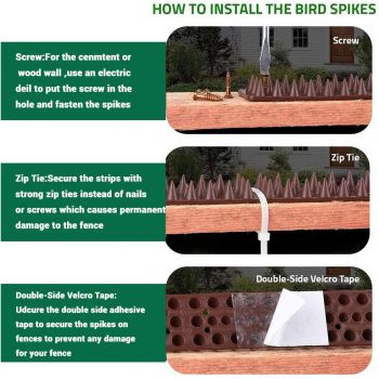 Ακίδες απώθησης πουλιών, ζώων, διαρηκτών πράσινες 1.7cm | Απωθητικά Πουλιών στο  SECURETECH